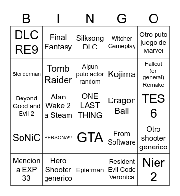 Monaco Bingo Card