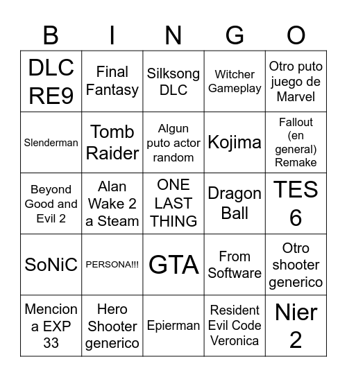 Monaco Bingo Card