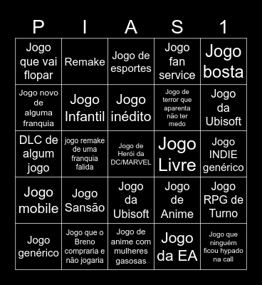 Summer Gulosos Bingo Card