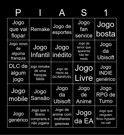 Summer Gulosos Bingo Card