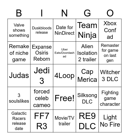 Keigh3 2026 Bingo Card