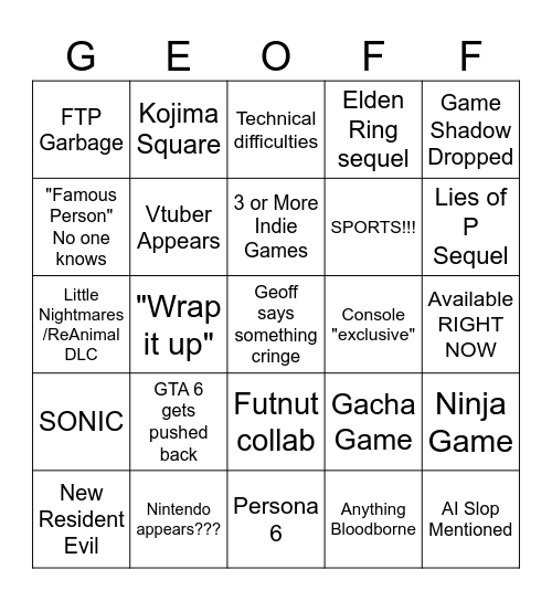 Summer Games 2026 Bingo Card