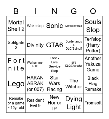 SGF 2026 Bingo Card