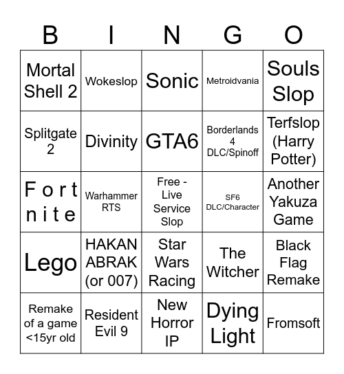 SGF 2026 Bingo Card