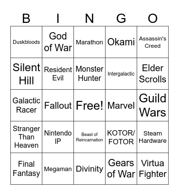 Summer Games Fest 6/5/2026 Bingo Card