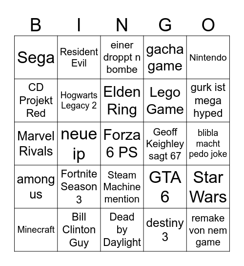 summergamefest Bingo Card