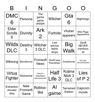 summer games fest 2026 Bingo Card