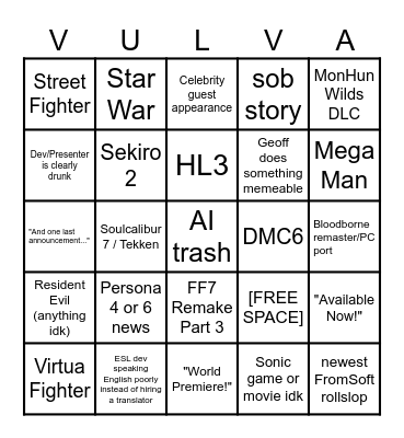 SUMMER GAMES SHOW Bingo Card