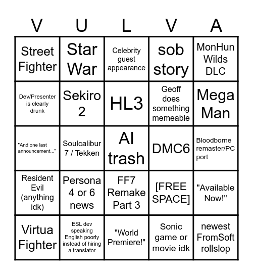 SUMMER GAMES SHOW Bingo Card