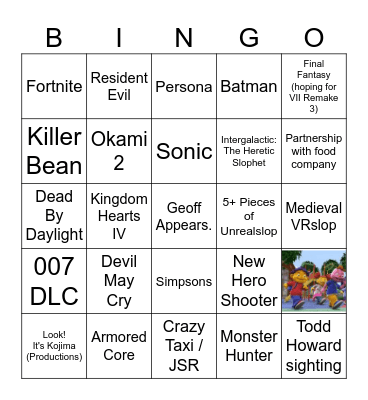 Summer Games Fest '26 Bingo Card