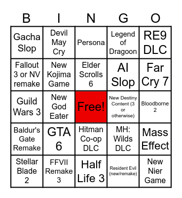 Summer Game Fest Bingo Card