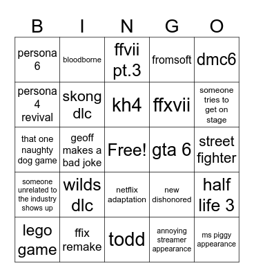 summer james fest Bingo Card