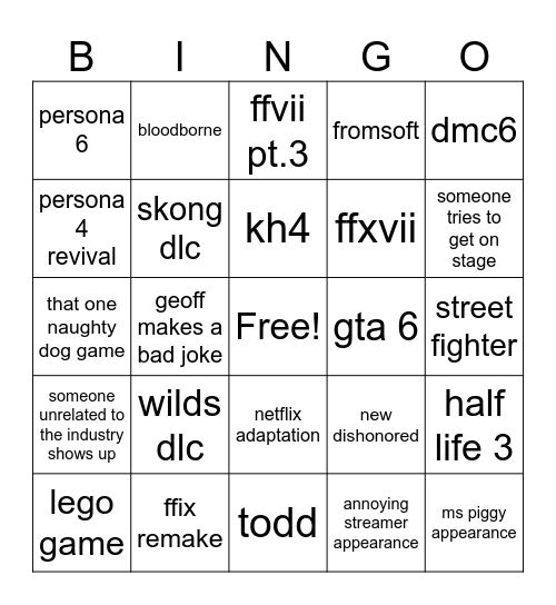 summer james fest Bingo Card