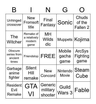 SGF 2026 Bingo Card