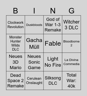 Summer Game Fest 2026 Predictions Bingo Card