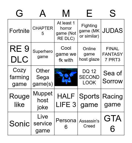 Summer game fest Bingo Card