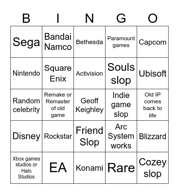SGF Bingo Card