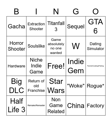 SGF 2026 Bingo Card