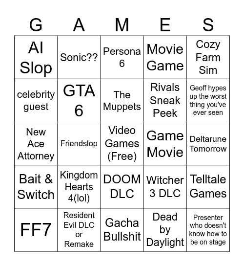 Summer Gay Fest Bingo Card