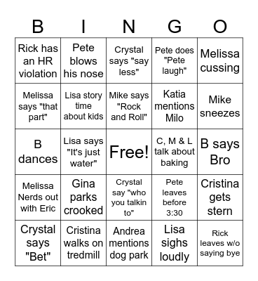 Office Bingo Card