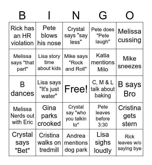 Office Bingo Card