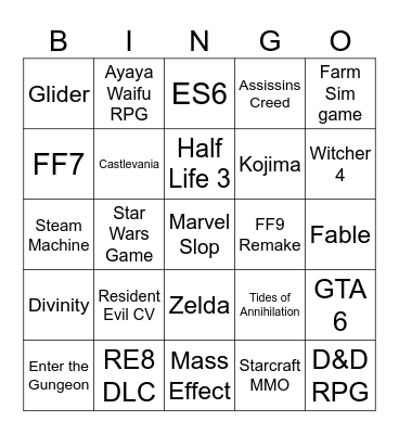 Copium Bingo Board Bingo Card