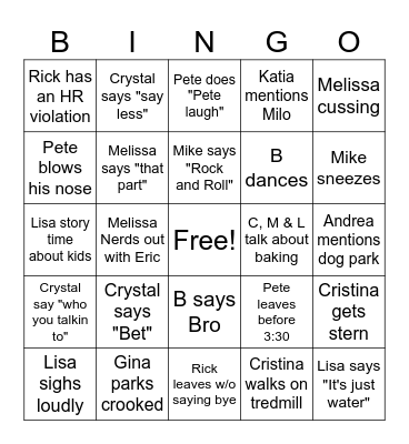 Office Bingo Card