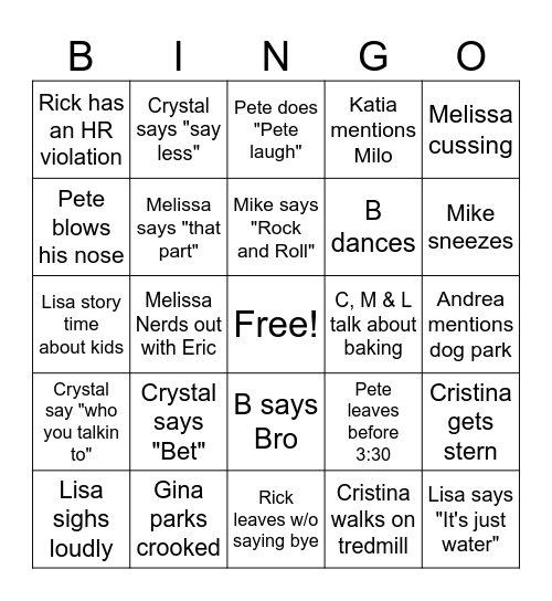 Office Bingo Card