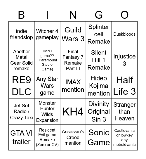 Bingo Card