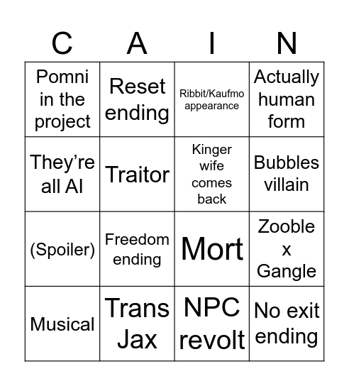 Bingi! Bingo Card