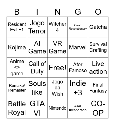 Summer Fest Bingo Card