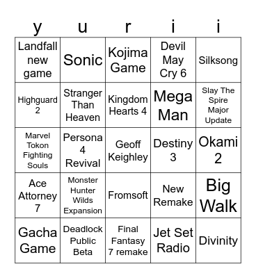 SUMMER GAMES FEST Bingo Card