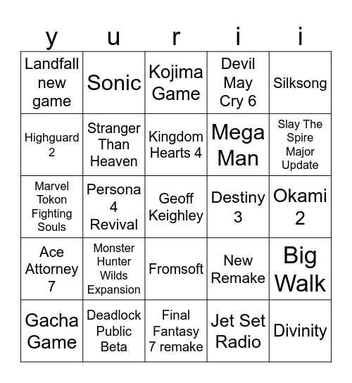SUMMER GAMES FEST Bingo Card