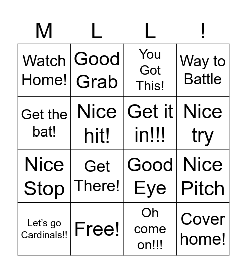 Cardinals 2026 Bingo Card