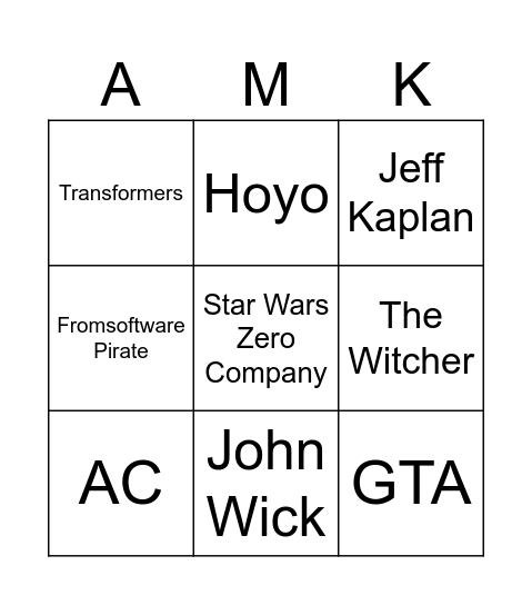I like Feet Bingo Card
