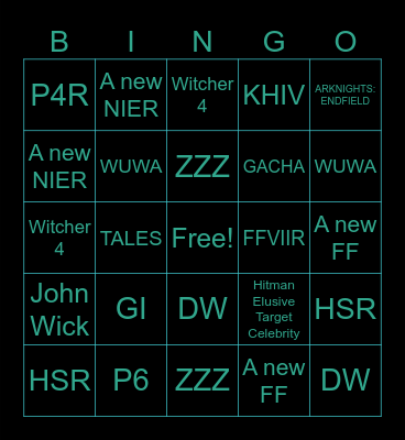 Summer Games Fest Bingo Card