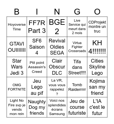 Summer GF Bingo Card