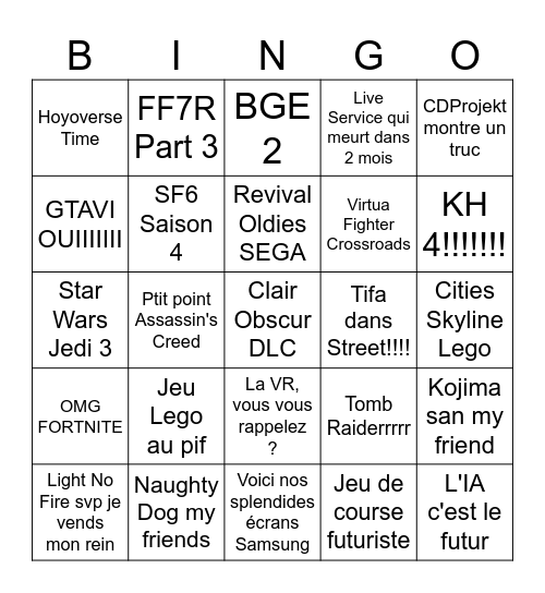 Summer GF Bingo Card