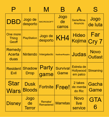 SummerGameFest Bingo Card