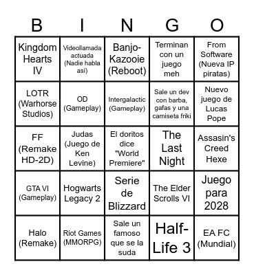 Doritos Fest '26 Bingo Card