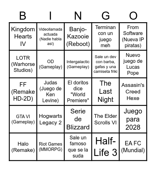 Doritos Fest '26 Bingo Card