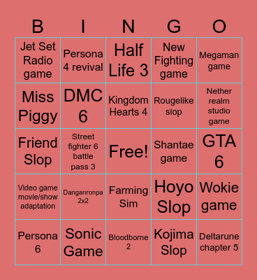 Summer Games fest Bingo Card