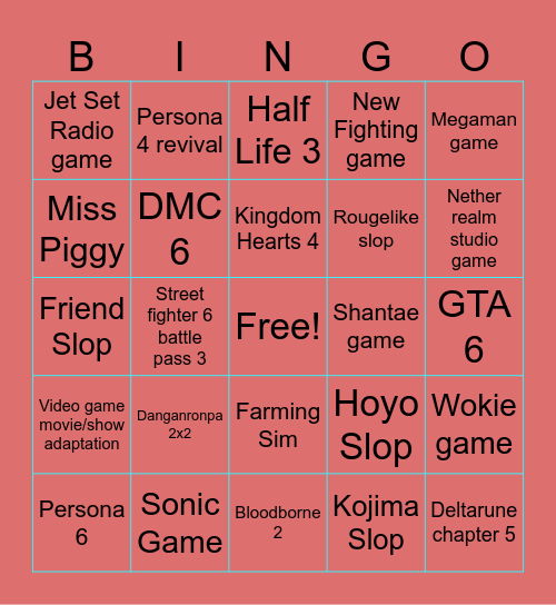 Summer Games fest Bingo Card
