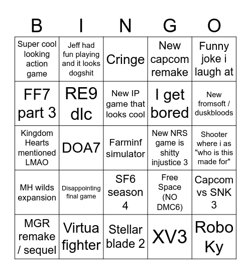 SGF 2026 BINGO Card