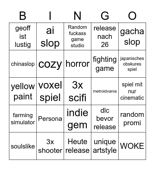 festival of summer games Bingo Card