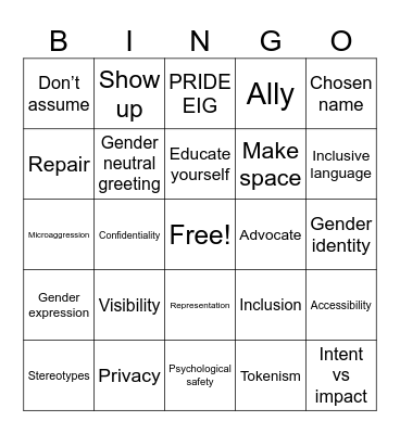 Words Matter Bingo Card