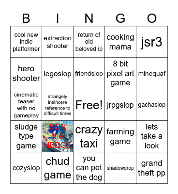 Supper Gaming West Bingo Card