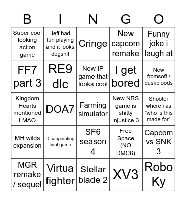 SGF 2026 BINGO Card