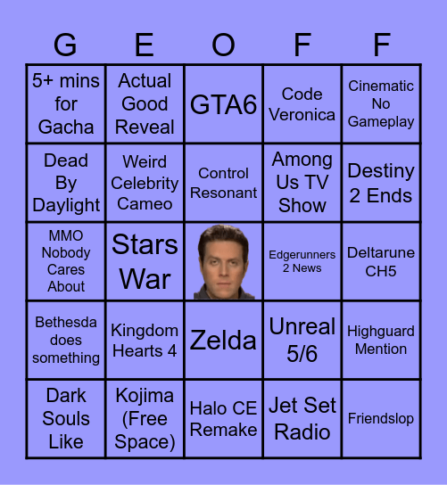 SUMMER GEOFF FEST 2026 Bingo Card