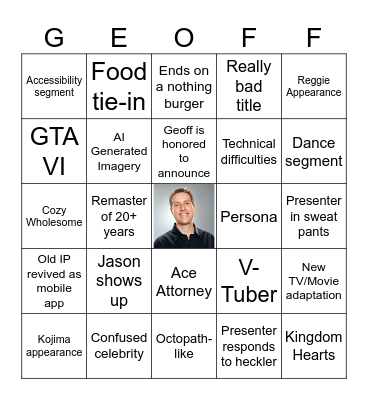 Summer Games Fest Bingo Card